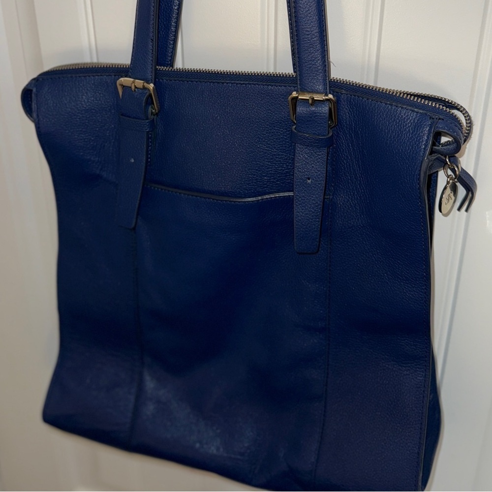 Banana Republic Royal Blue Leather COLETTE TOTE - Picture 8 of 16
